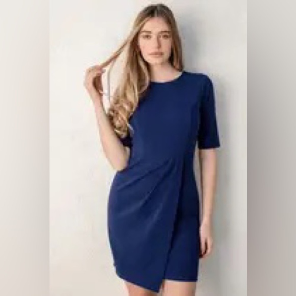 Lulus Westwood Cobalt Blue Half Sleeve Sheath Dress